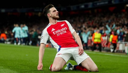 欧冠-赖斯任意球双响+伤退卡马文加染红 阿森纳3-0皇马