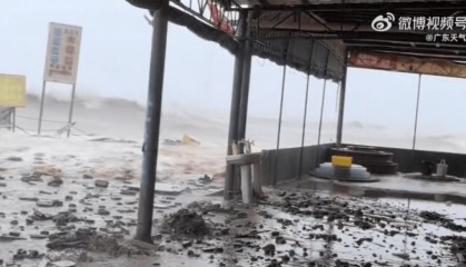 广东多地出现海水倒灌